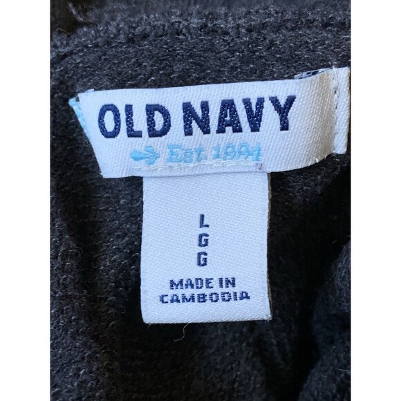 Old Navy Black Pullover Cowl Neck Cropped Sweater Women Size LARGE - Picture 3 of 11